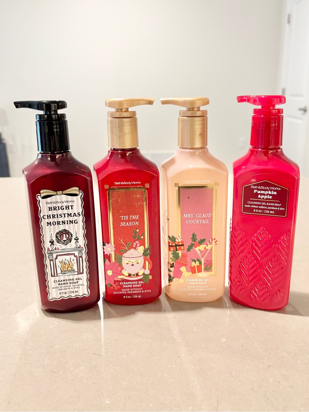 Bath & Body Works Hand Soap Lot of 4 Christmas Pumpkin Apple Holiday